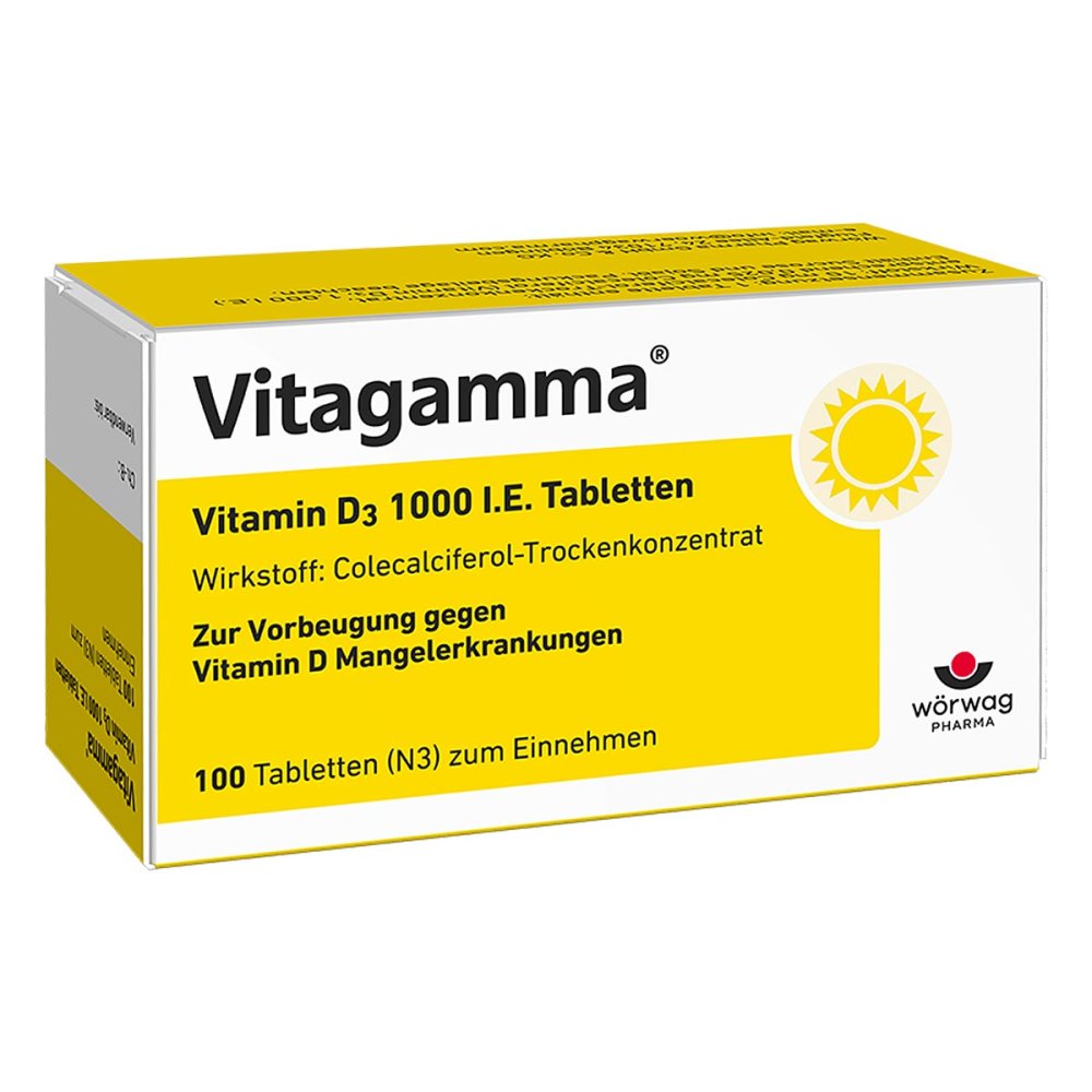 Wörwag Pharma GmbH & Co. KG Vitagamma Vitamin D3 1000 I.E. Tabletten 01486045