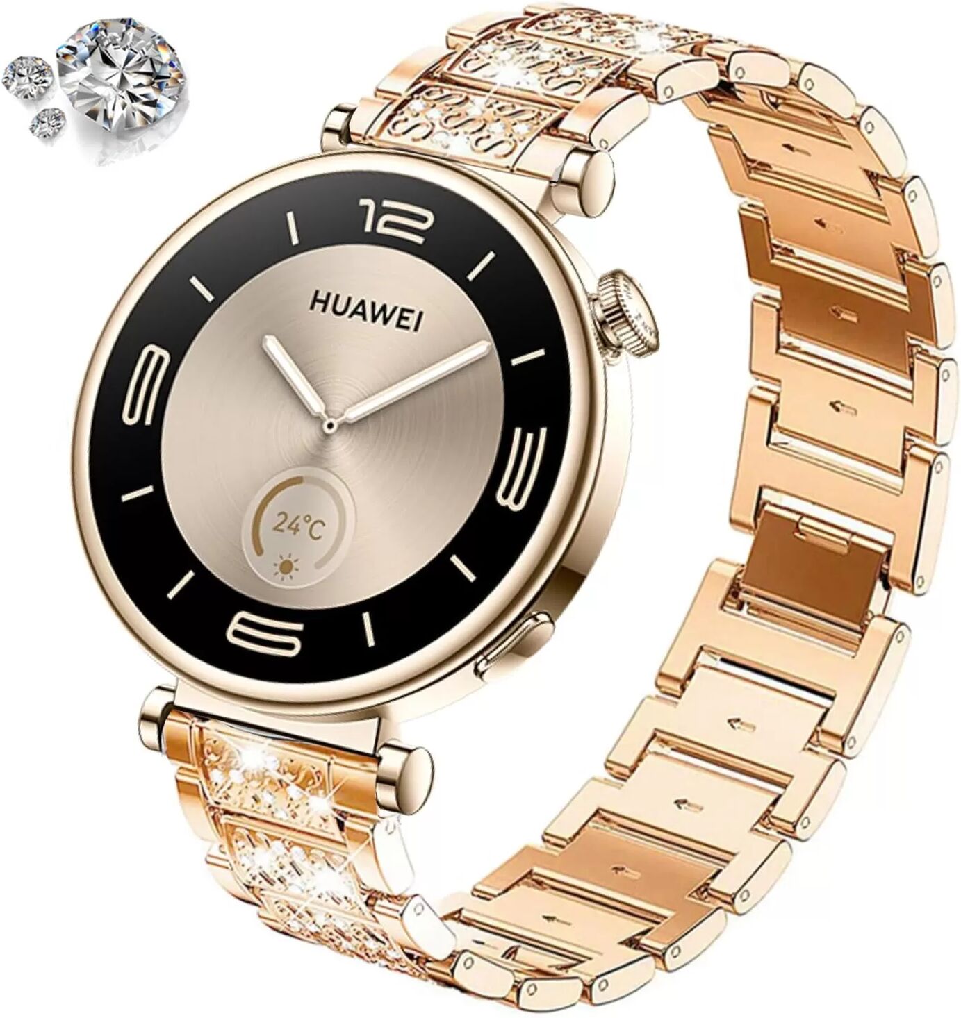 INF 22mm Edelstahl Uhrenarmband für Samsung Huawei Roségold