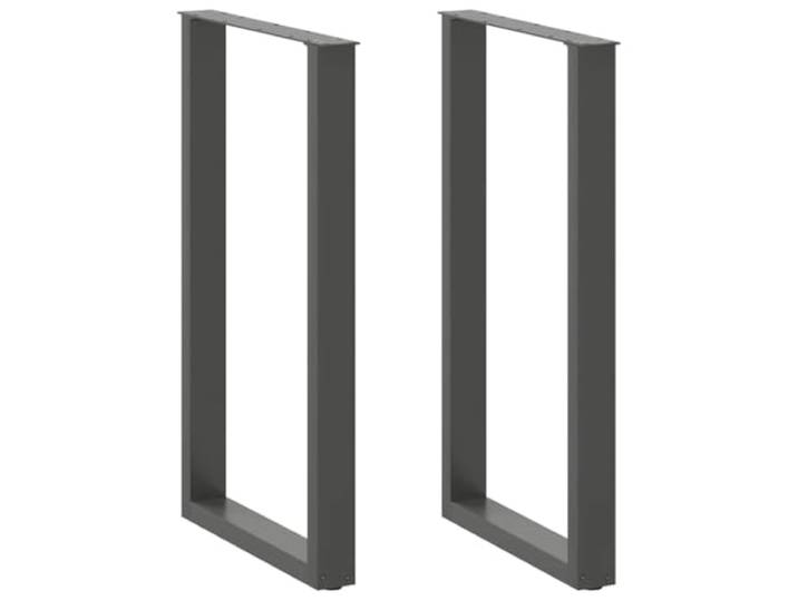 PHGTYUK Bartischbeine U-Form 2 STK Anthrazit 60x101 cm Stahl Pulverbeschichtet, Verstellbare Nivellierfüße, Vorgebohrte Löcher, Robust, Für Couchtisch