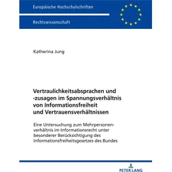 Vertraulichkeitsabsprachen und -zusagen im Spannungsverhältnis von Informationsfreiheit und Vertraue, Fachbücher von Katherina Jung