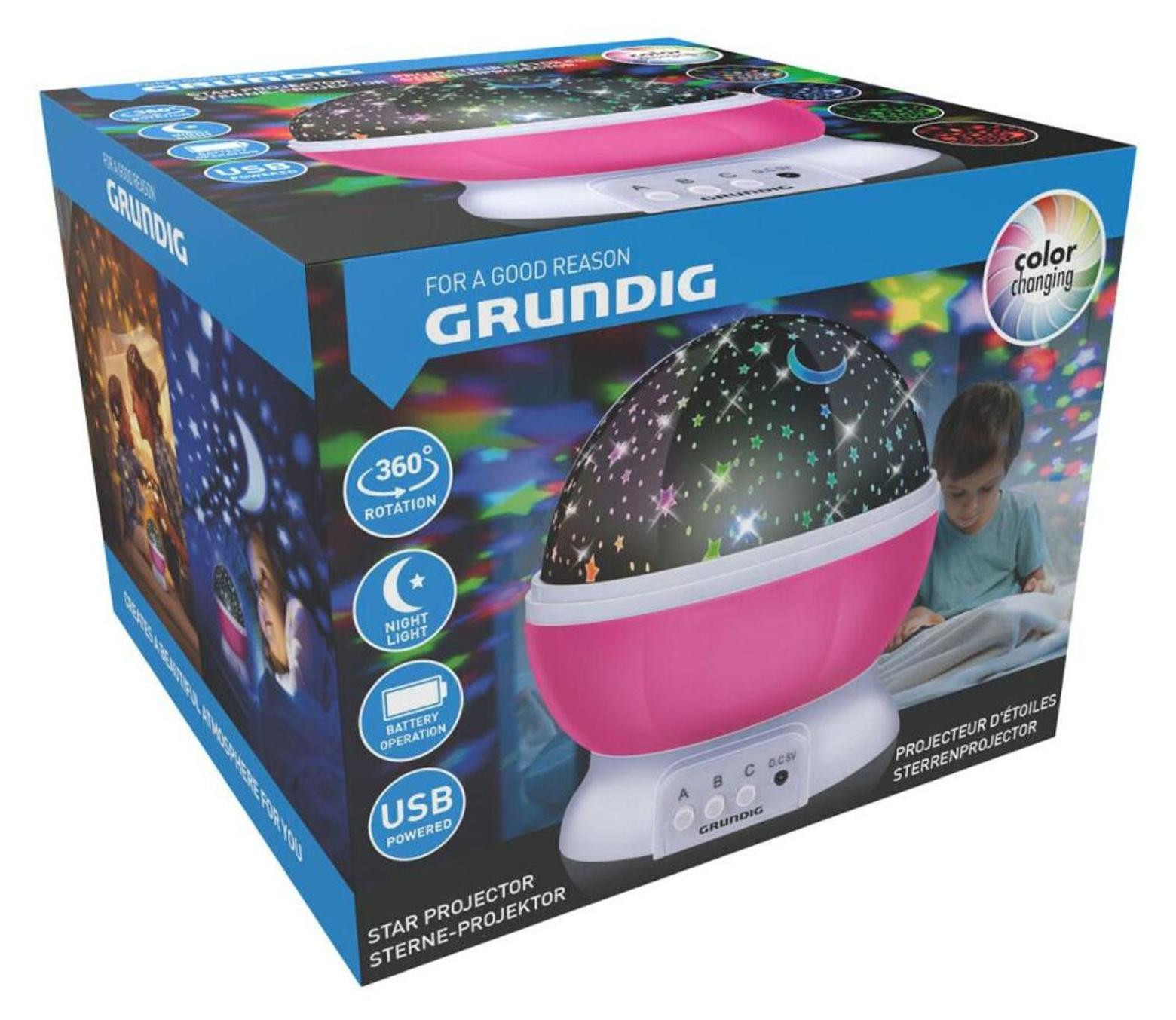 EDCO Projectorlamp Sterrenlamp Blauw - Nachtlampje voor de kinderkamer