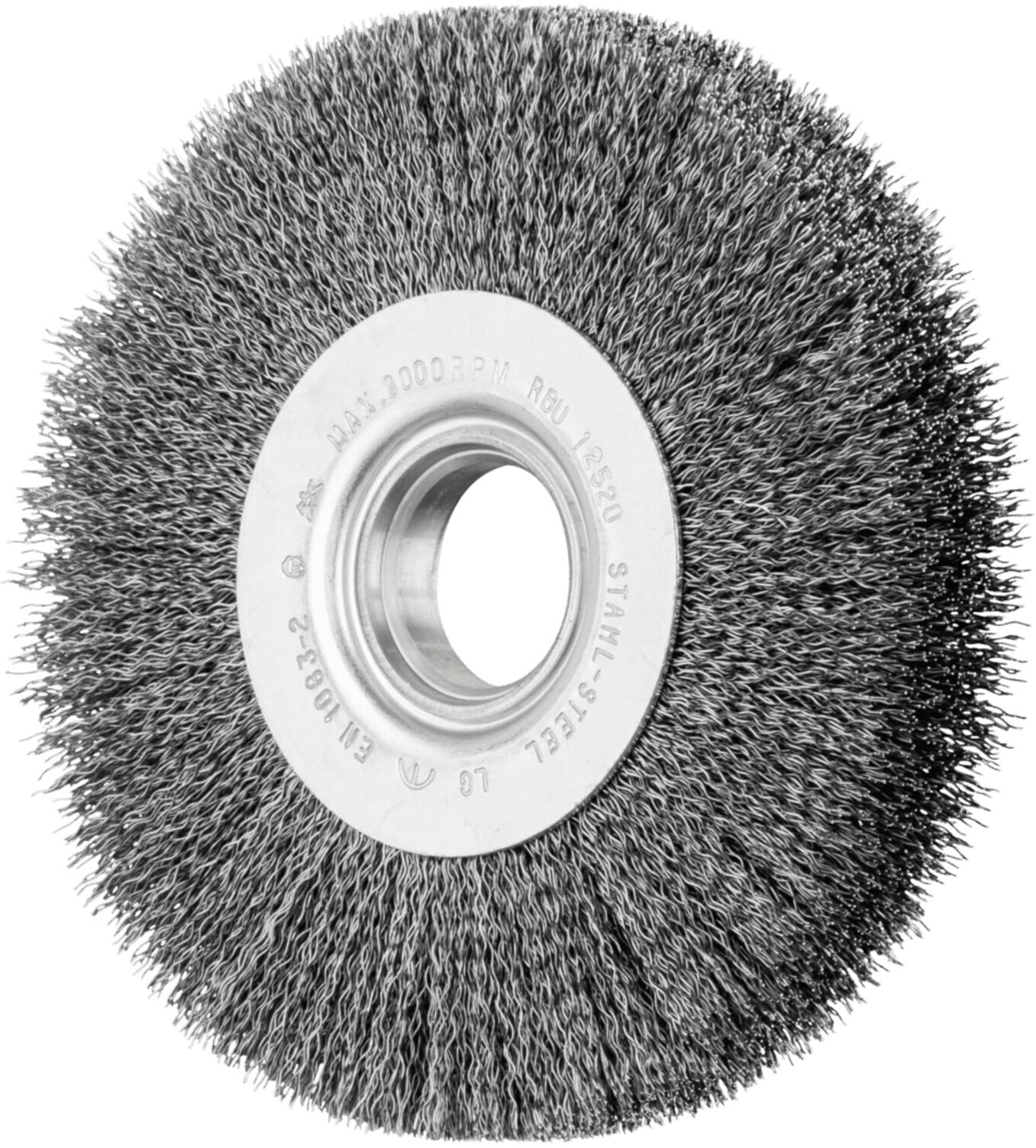 PFERD TOOLS Rundbürste breit ungezopft RBU Ø125x20xvariable Bohrung Stahl-Draht-Ø0,30 Schleifbock (43701115)