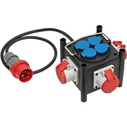 Brennenstuhl, Baustromverteiler, Kompakter robuster Stromeverteiler für dauerhaften Ausseneinsatz (7x, CEE 16/5, CEE 7/4)
