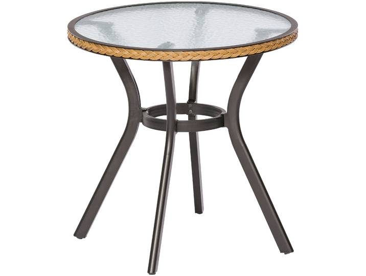 Gartentisch MERXX Ravenna , grau (natur, anthrazit), B:70cm H:72,5cm T:70cm, Tische, Gartentisch