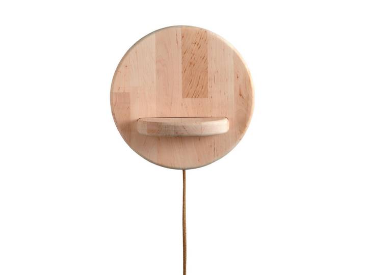 Good & Mojo Wandleuchte Good \u0026 Mojo, Erlefarben, Holz, Erle, rund, 20 cm, Lampen & Leuchten, Innenbeleuchtung, Spots & Strahler, Wandstrahler