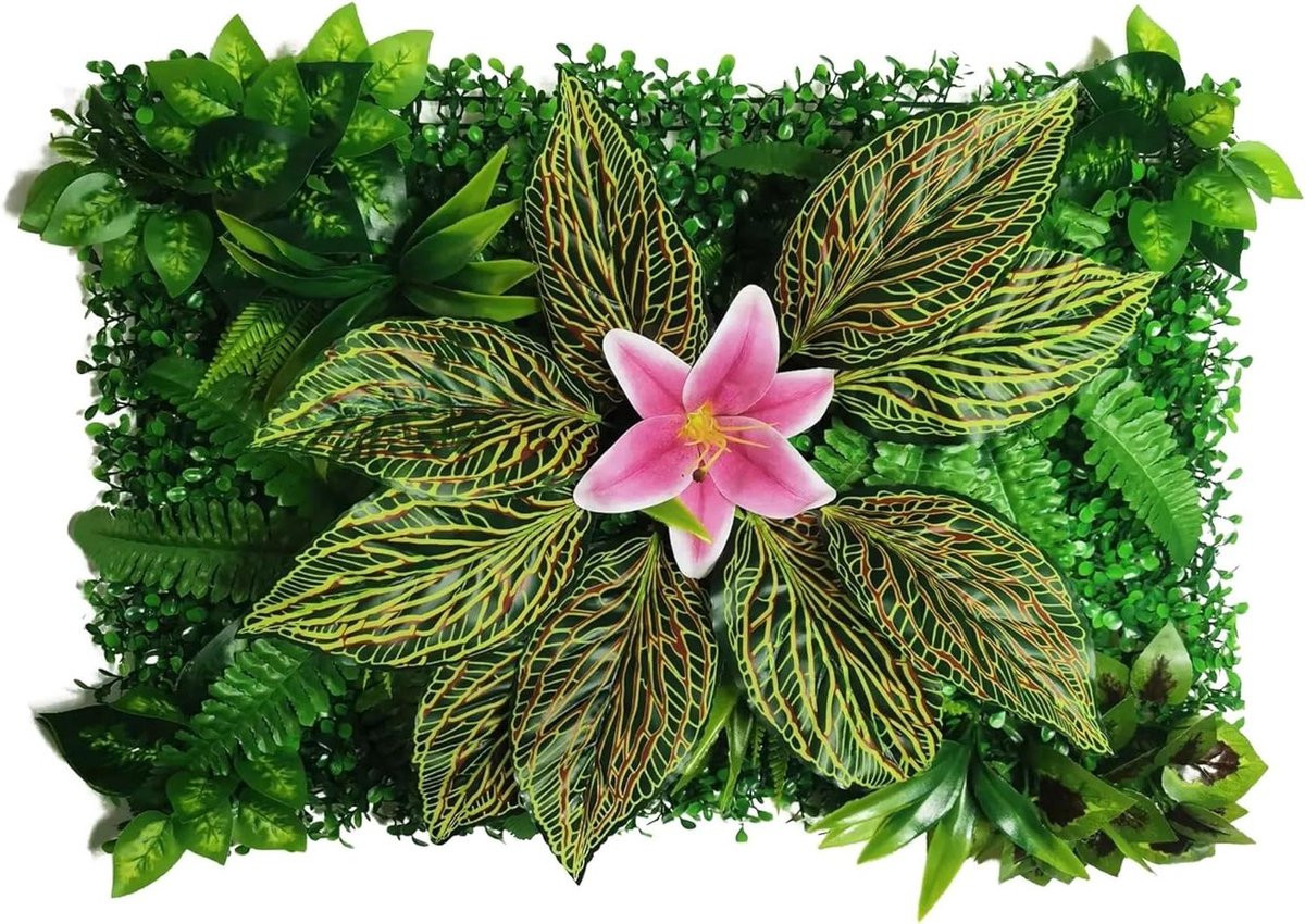 Kunstplanten paneel Groene muur Weerbestendig Groen B: 60 cm, H: 40 cm