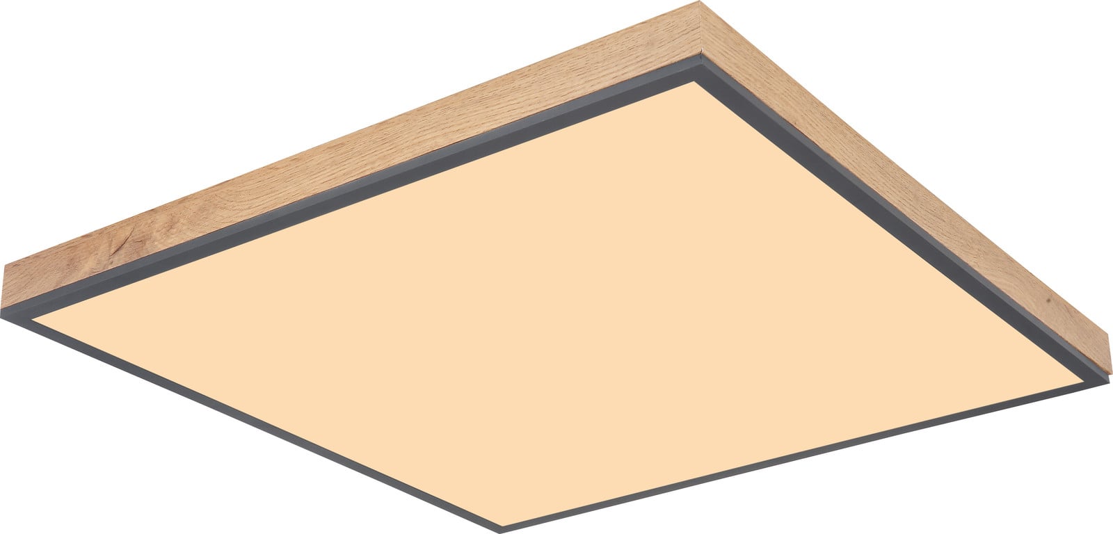 Globo Lighting Doro LED plafondlamp van hout en aluminium, bruin, 59 x 59 cm