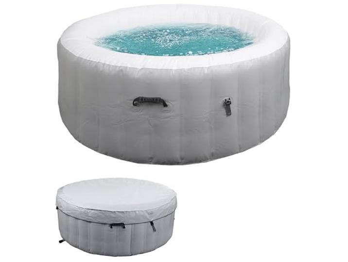 Mendler Whirlpool HWC-N97 In-/Outdoor aufblasbar PVC laminiert - grau-weiß