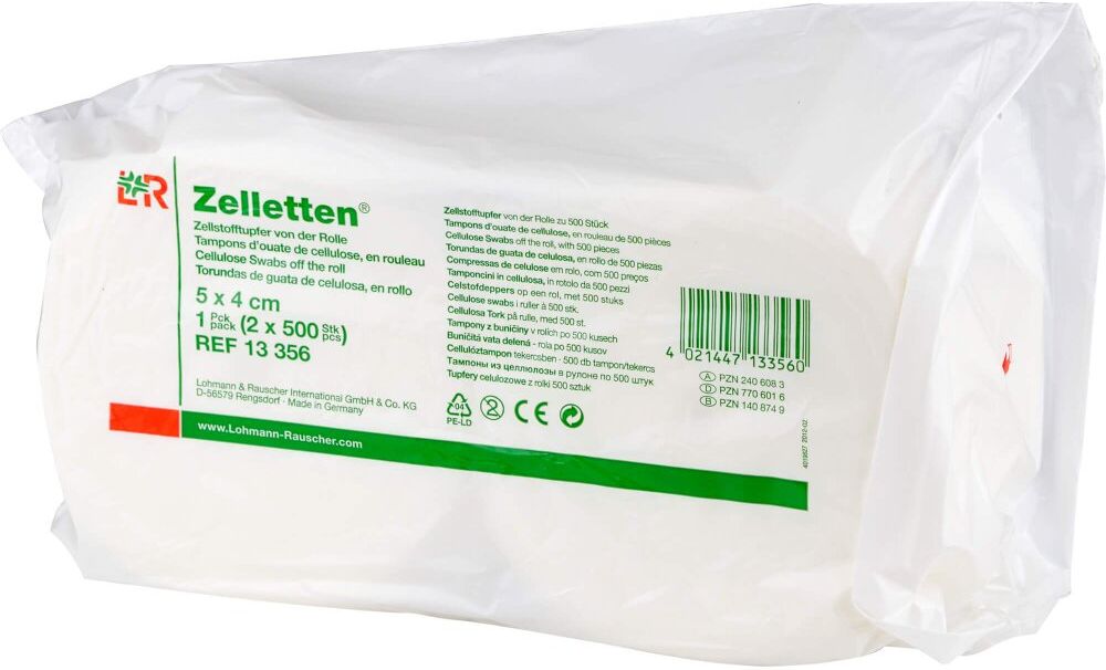 Zelletten Tupfer 4x5 cm unsteril Rolle