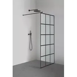 Inloop Black Square - Seitenwand 1200x2100mm schwarz U Profil