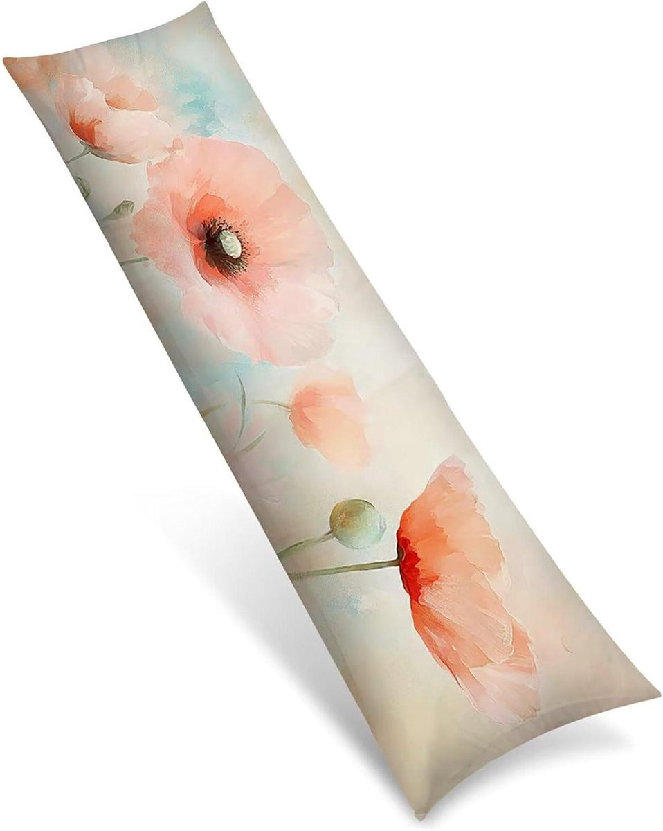 Linnen Kussensloop met Dubbelzijdig Patroon in Beige - 145 cm