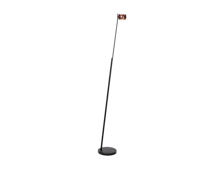 Lampadaire dimmable en métal noir et or rose