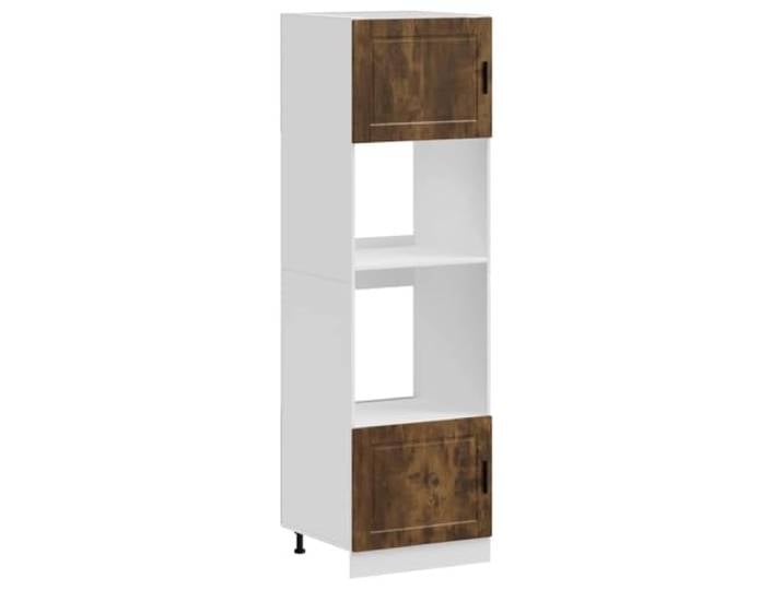 fsahslih Herdumbauschrank 2er Set Porto Räuchereiche Holzwerkstoff Höhenverstellbare Füße für optimale Anpassung in der Küche. Pflegeleichte Oberfläche mit viel Platz für Einbaugeräte.