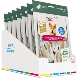 DOKAS Kaninchenohren getrocknet Hundesnack 7 x 100 Gramm
