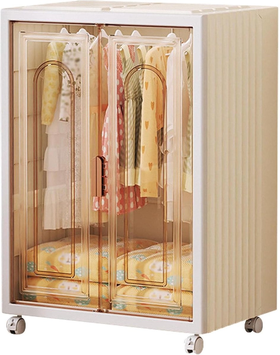 Draagbare Garderobekast - Opvouwbare Kledingkast - Wit - 150 Liter