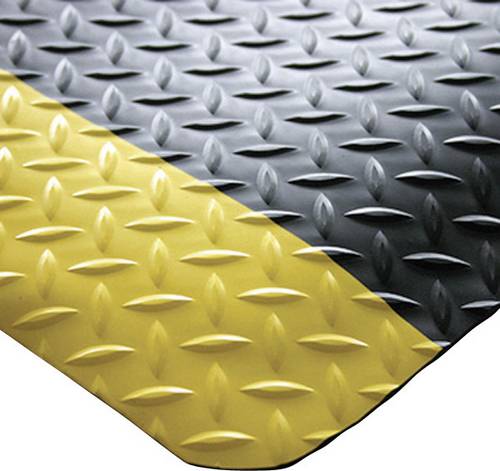 Bodenbelag Deckplate, schwarz/gelb, geschäumtes Trägermaterial, PVC, 900mm, lfm.