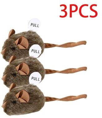 Uplift Picks Interactive Mouse Plush Cat Toy Squeaky Bite Resistant Kitten Chew Toy 3 Pcs