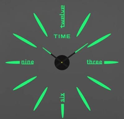 Uplifted Goods Contemporary 3D Oversized DIY Mirror Wall Clock 022 Luminous 3.28 4.27 Ft 3d