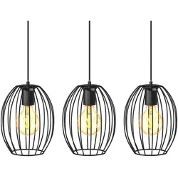 Pendelleuchte, schwarz, 3xE27 max. 60W exkl.