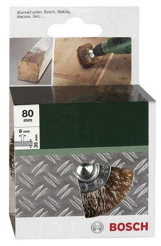 Bosch Accessories 2609256541 Holzstrukturbürste für Bohrmaschinen - Gewellter Draht, vermessingt, 80mm Durchmesser = 80mm 1St.