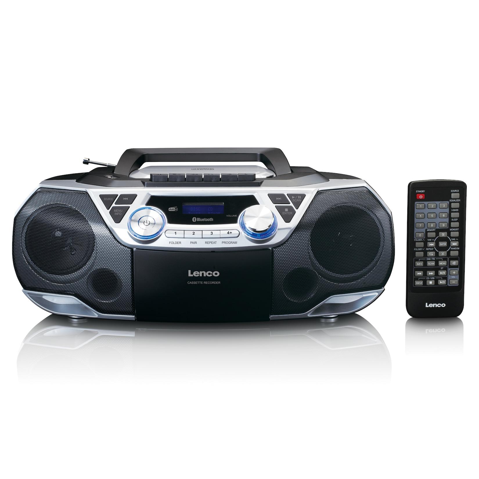 Lenco XXL DAB+ Radiorekorder SCD-720SI mit CD, Kassette, Bluetooth und USB