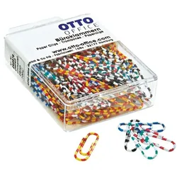 OTTO Office Büroklammern 28mm, zweifarbig gestreift, 100 Stück silber