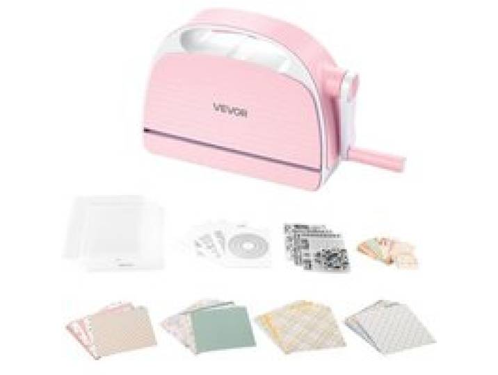 VEVOR Manuelle Stanz- & Prägemaschine, 152 mm, Tragbares Stanzmaschinen-Set mit Stanzformen, Prägefoldern, Papierbögen, Schneideplatten, für Scrapbooking, Kartenherstellung & Bastelarbeiten