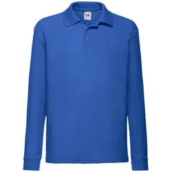 KIDS 65/35 LONG SLEEVE POLO  | Langarm Kinder Poloshirt für Jungen & Mädchen, Pflegeleicht, Bequem, Langarm, royal, 128