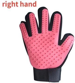Uplifted Finds Silicone Five Finger Pet De Shedding Grooming Glove right Pink