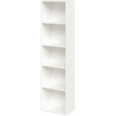 Bücherregal FMD "Bitz", weiß (weiß perl), B:44,4cm H:168,7cm T:28cm, Holzwerkstoff, Regale, Bücherregal, offene Fächer, variable Einlegeböden, Breite: 44,4 oder 71,2 cm