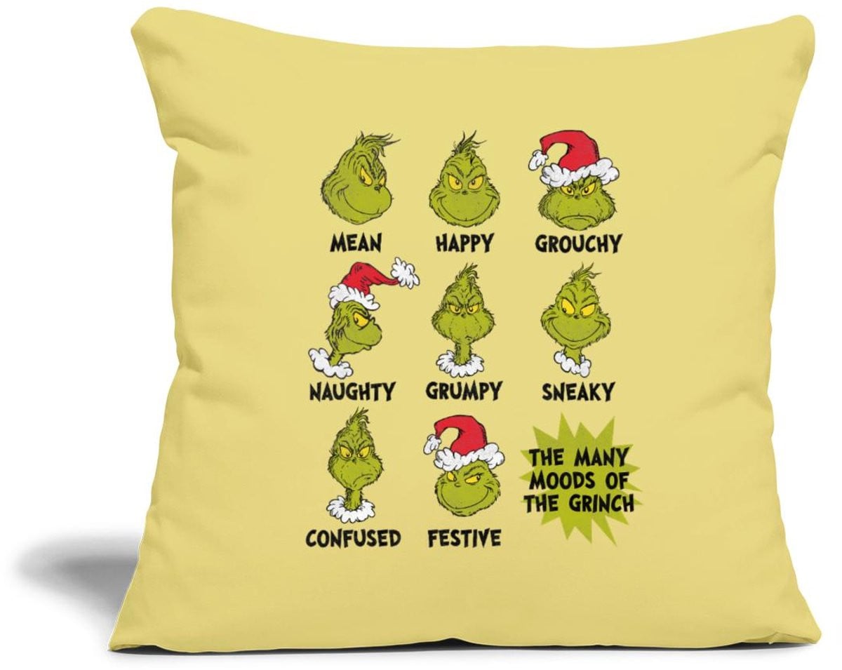 The Grinch Moods Of The Grinch Sierkussenhoes, 45 x 45 cm