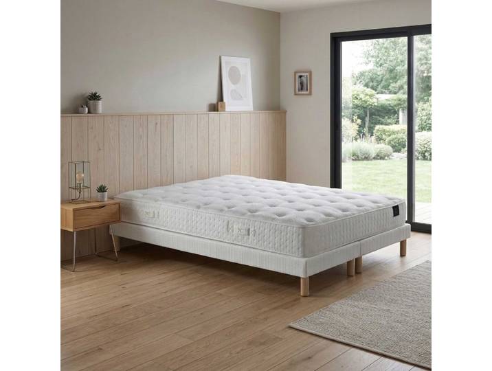 Matelas h26 hybride ensachés mémoire de forme sommier blanc
