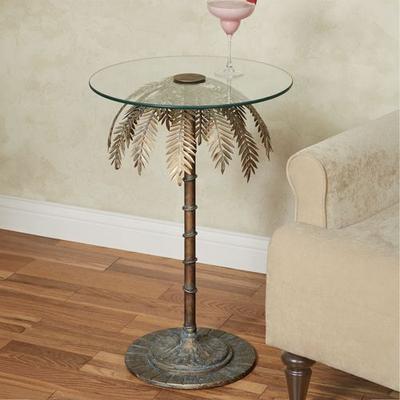 Touch of Class Piper Palm Tree Accent Table Bronze , Bronze