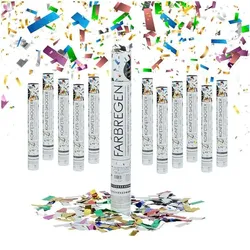 relaxdays Party Popper »Farbregen« 40 cm 12 Stück