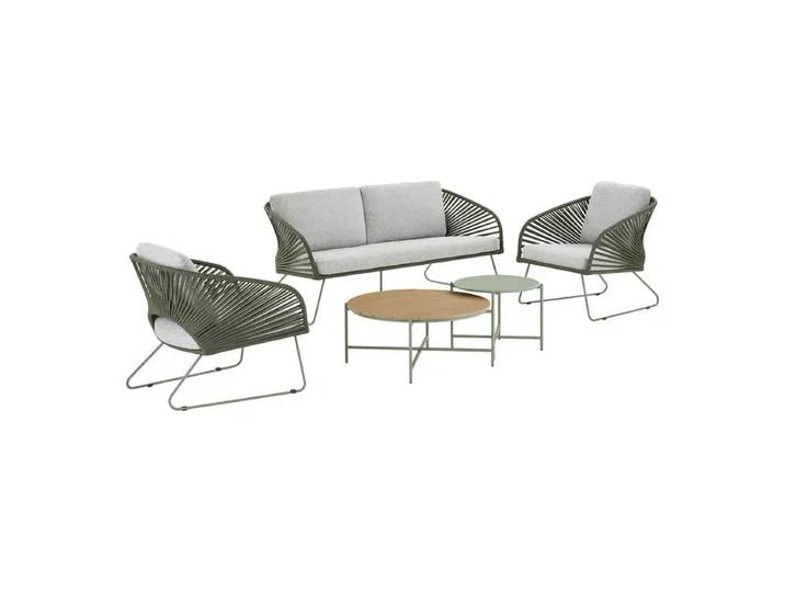 Garten Lounge Set Veleno - Aluminium Gestell - Grün - Luxusbetten24