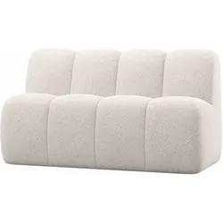 Essbank Mojo aus Chenille-Stoff, modern mit Rückenlehne, naturfarben, komfortabel für 2–3 Personen
