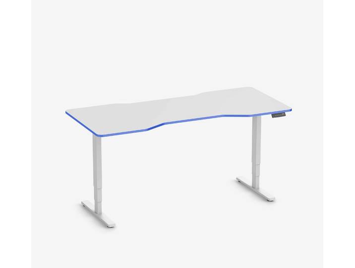 FOKUS Gamingschreibtisch Weiß 180x80 Cockpit Royal Blue