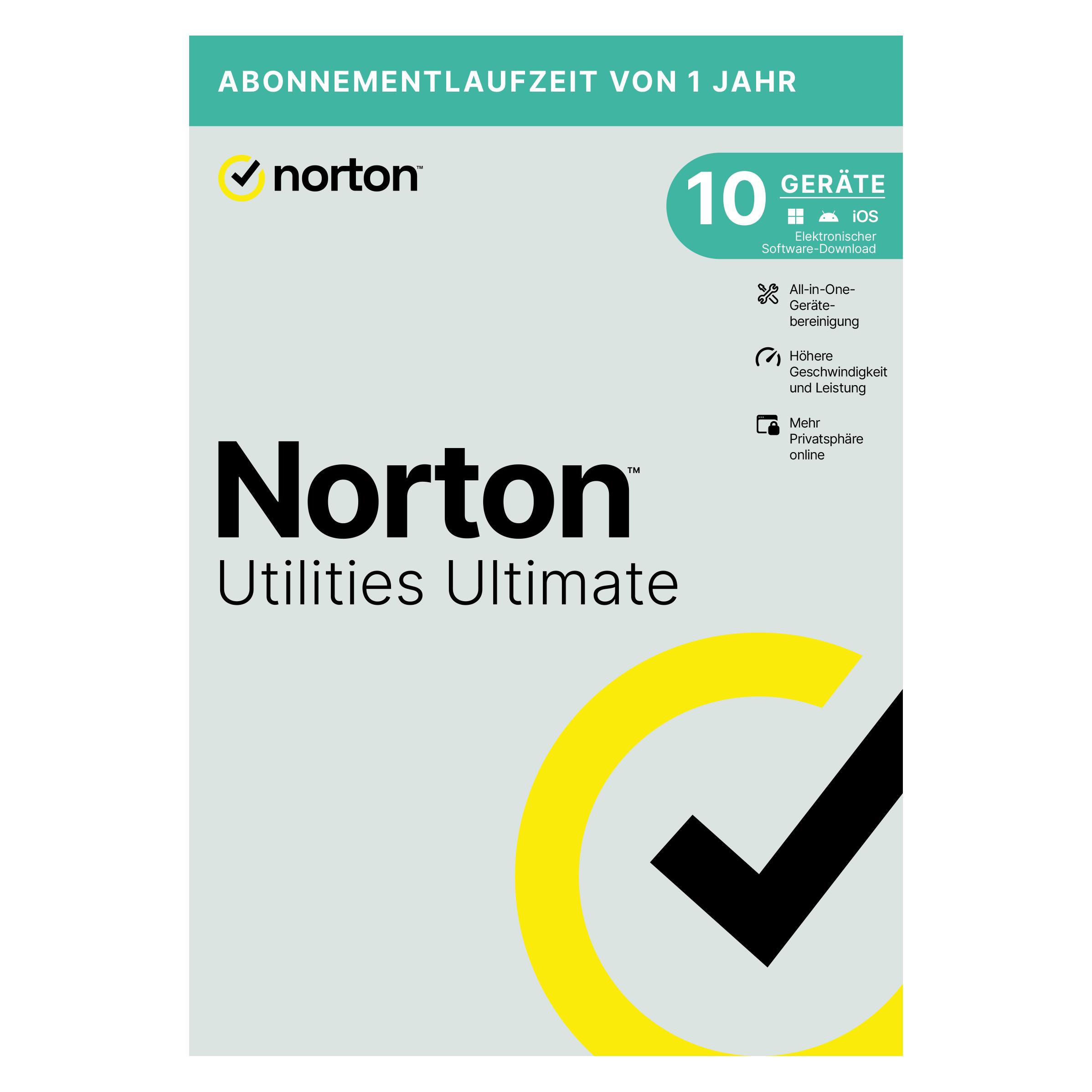 Norton LifeLock Utilities Ultimate WL 1u/10d/1y Download Code (1 User, 10 Geräte/User, 12 Monate) (21488099)