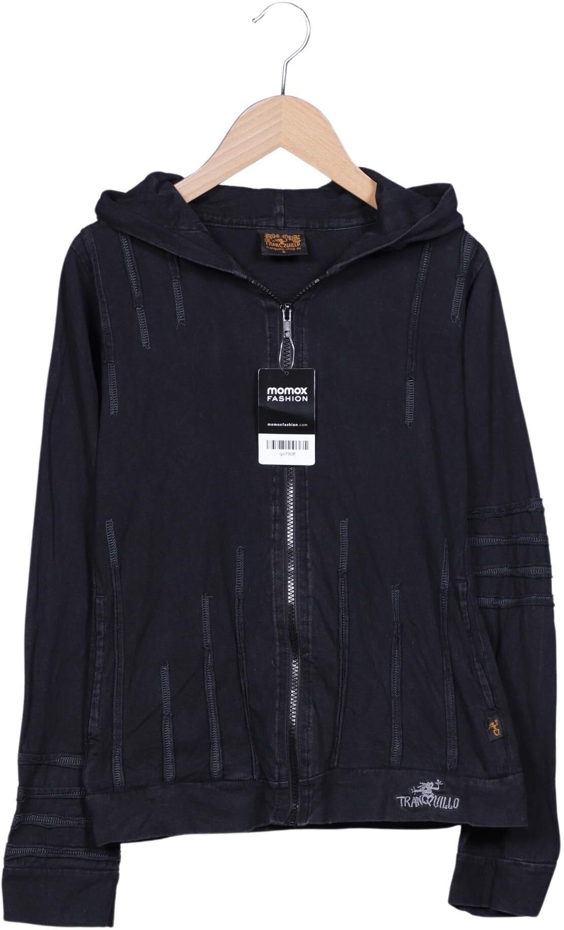 Tranquillo Damen Kapuzenpullover, Schwarz, Gr. S, Baumwolle - Second Hand
