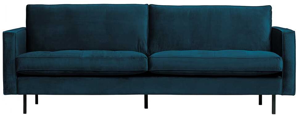 Pharao24.de Sitzsofa in Blau Samt Retrostil