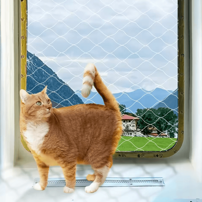 ClearGuard Cat Balcony Safety Net Cat Safety Net For Balconies, Stairs & Escape Prevention 3x8m