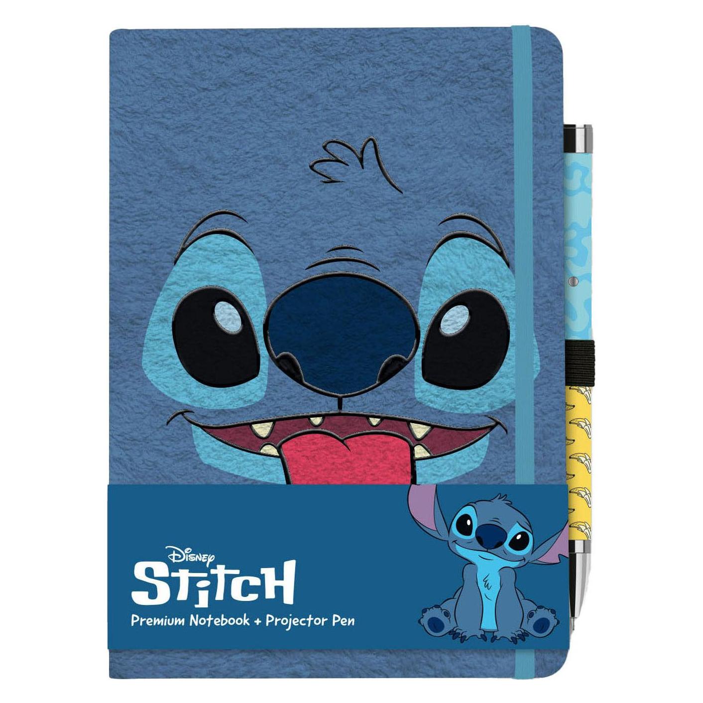 NoName STITCH - Notebook Peluche + Stylo à Bille Lumineux - Format A5 (A5, Harter Einband) (GAGE0032)