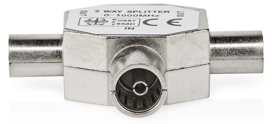 Nedis CSGB40950ME Coaxiale adapter Mannelijk naar Vrouwelijk Zilver