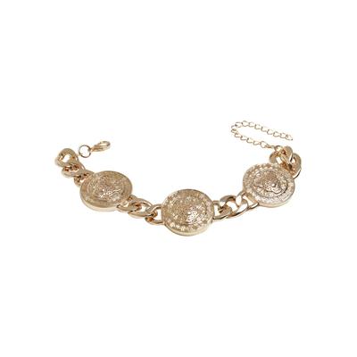 Armband URBAN CLASSICS "Urban Classics Unisex Big Plate Bracelet" Gr. L, gold, Armbänder, Damen, L/XL, Zink, Armband