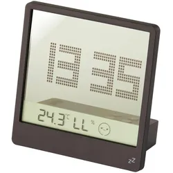 Philippi Tischuhr Time mit Wecker/Temperatur/Hygrometer, Thermometer + Hygrometer, Schwarz