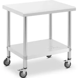 Royal Catering Edelstahltisch mit Rollen - PREMIUM - 60 x 80 cm - 135 kg -