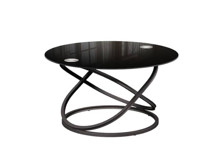 Vicco Couchtisch Calgary, Schwarz Hochglanz, 79.5 x 46.5 cm mit Glasfläche, zur Nutzung als Ablage- oder Arbeitsfläche im Wohnbereich