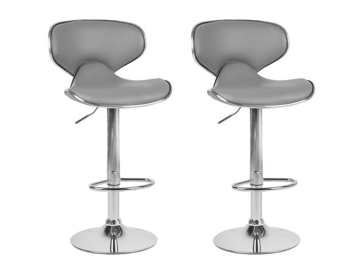 BARHOCKER 2er-Set Kunstleder Grau Conway