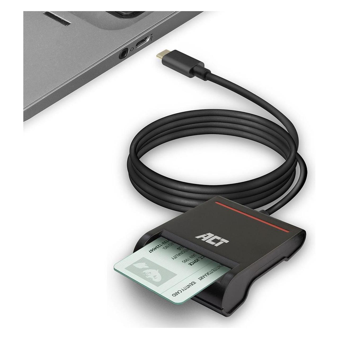 ACT External USB-C Smartcard eID Card Reader (AC6020)