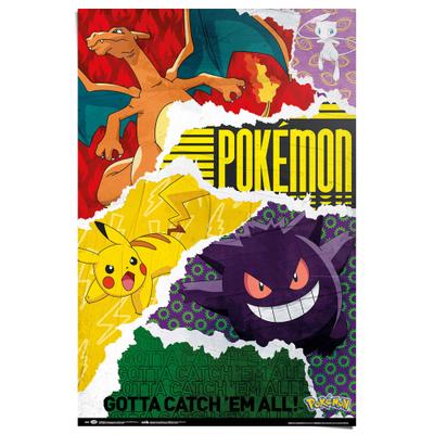 Poster REINDERS "Pokemon - gotta catch 'em all", bunt (farbe bild(er): bunt), B:61cm H:91,5cm T:0,1cm, Papier, Bilder, Poster